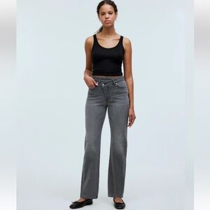 Madewell The 90’s Straight Jeans Crossover Tab Gray Black Sz 29